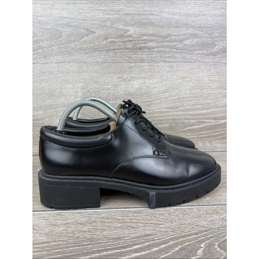 Coach Lyla Platforms Derby Oxford Women’s Sz 9.5B/EU 40 Black Leather Shoes